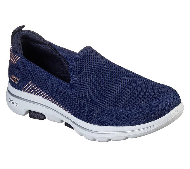Zapatillas Para Caminar Skechers Mujer - GOwalk 5 Azul Marino UQWSH0157